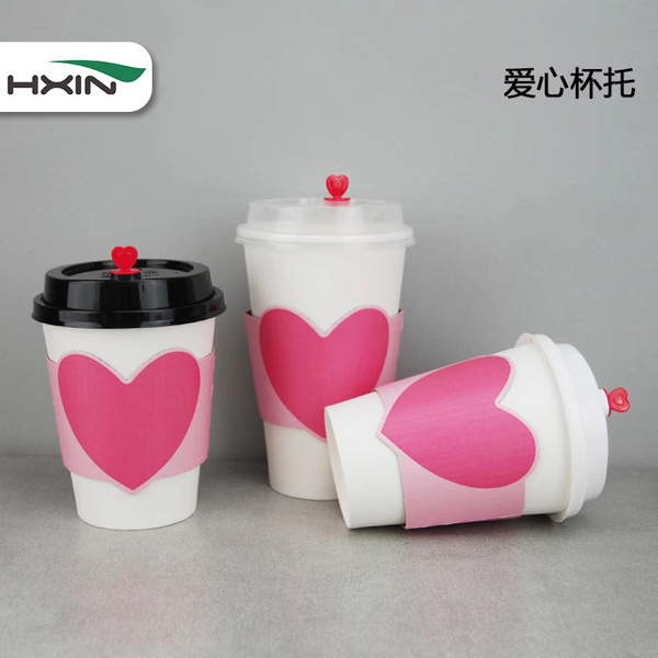 一次性爱心纸杯套