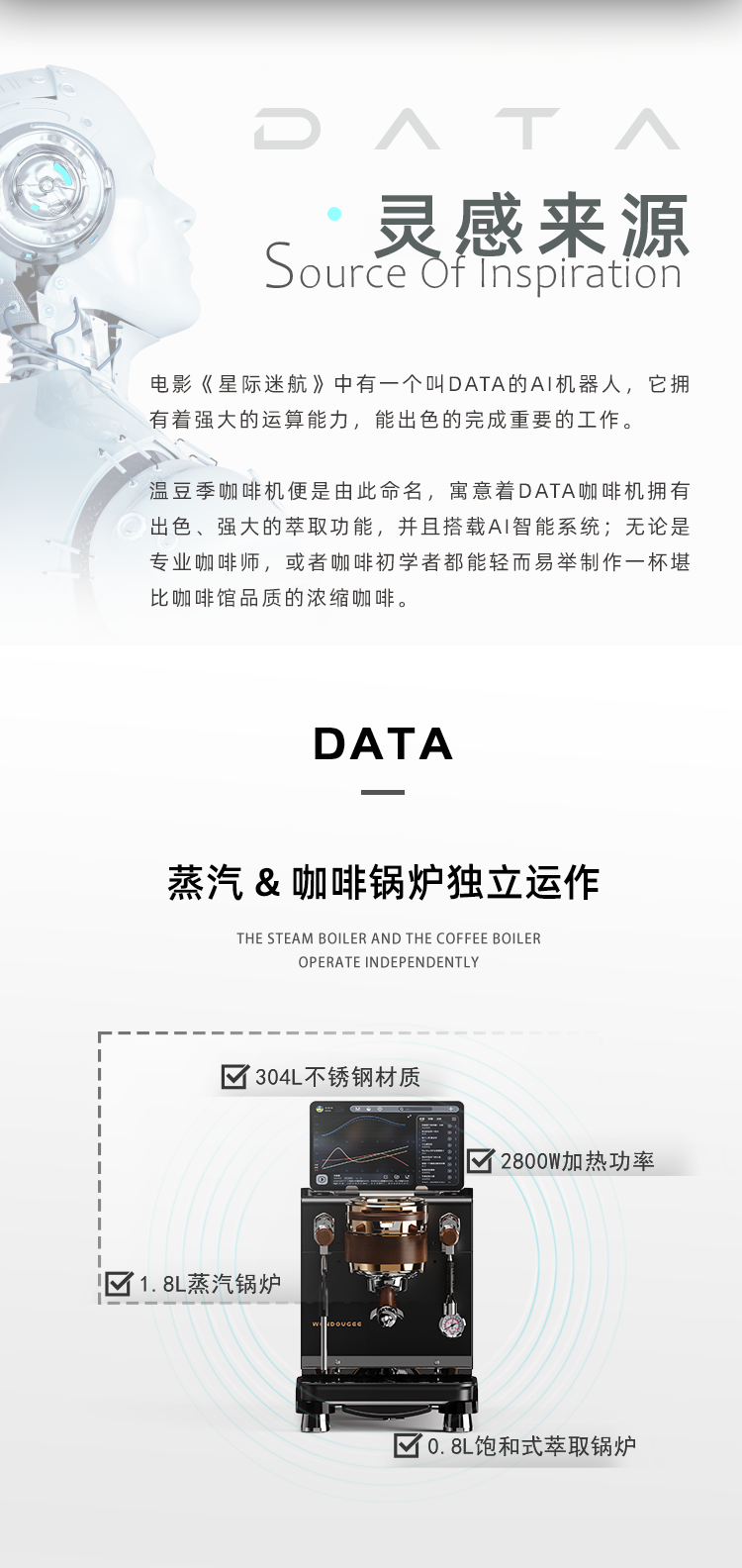 DATA迷你意式半自动咖啡机