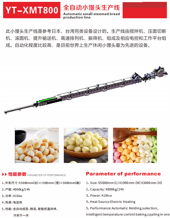YT-XMT800全自動小饅頭生產(chǎn)線