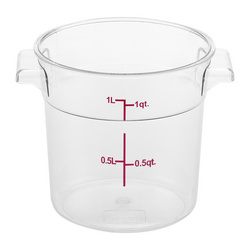 1 Qt. Clear Round Polycarbonate Food Storage Container