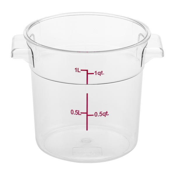 1 Qt. Clear Round Polycarbonate Food Storage Container
