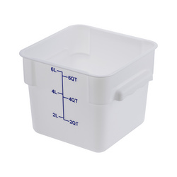 Square Polypropylene Food Storage Container 6 Qt.