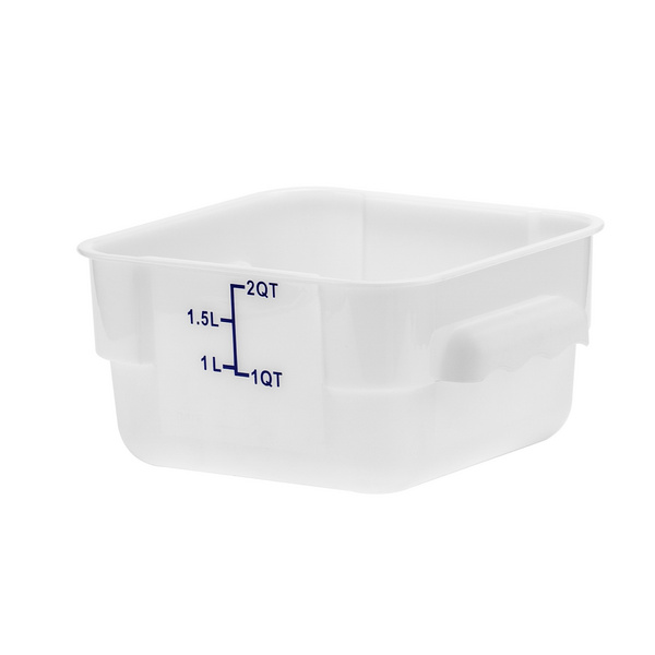 Square Polypropylene Food Storage Container 2 Qt. 