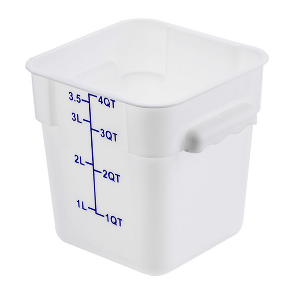 Square Polypropylene Food Storage Container 4 Qt.