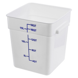 Square Polypropylene Food Storage Container 18 Qt.
