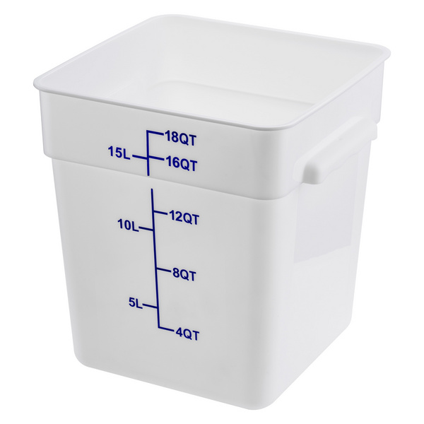 Square Polypropylene Food Storage Container 18 Qt.
