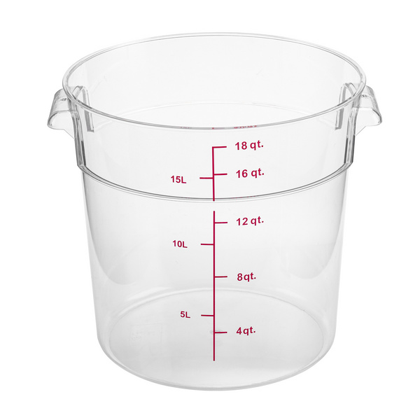 18 Qt. Clear Round Polycarbonate Food Storage Container