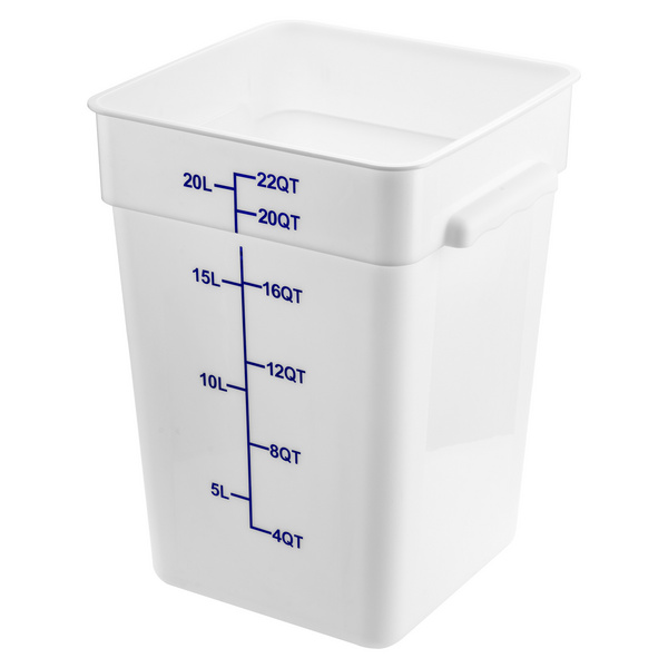 Square Polypropylene Food Storage Container 22 Qt.
