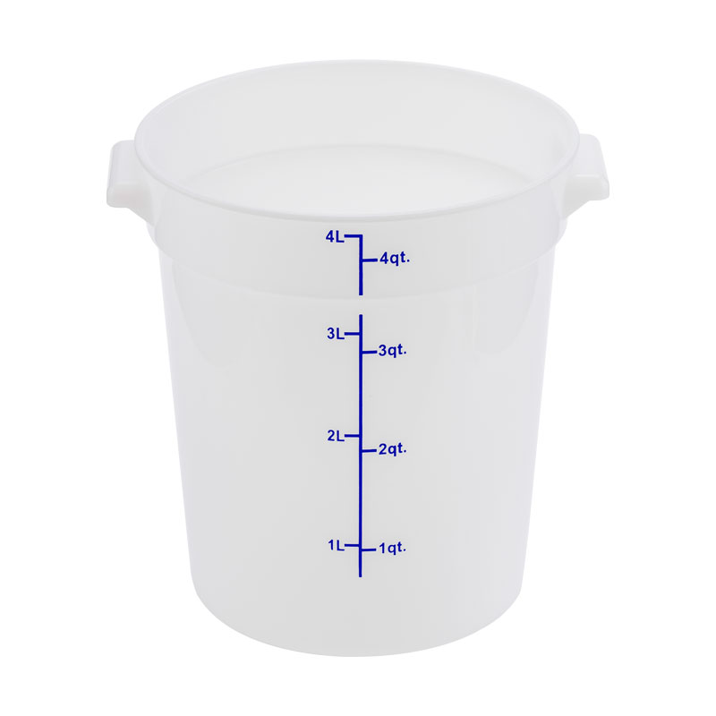 4 Qt. Round Polypropylene Food Storage Container