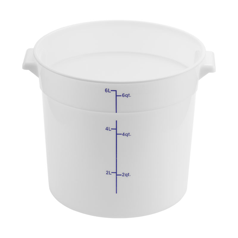 6 Qt. Round Polypropylene Food Storage Container