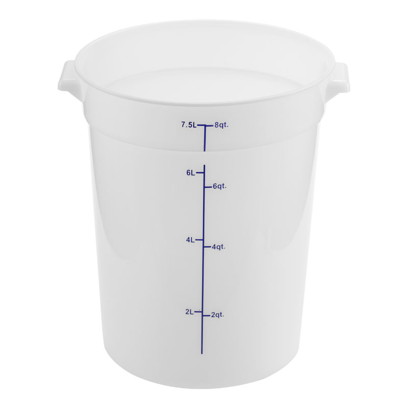 8 Qt. Round Polypropylene Food Storage Container