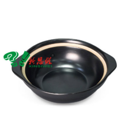 全黒釉帶耳小砂鍋