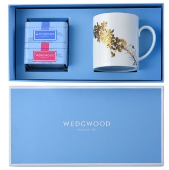 WEDGWOOD威基伍德 Vera Wang王薇薇           灿金花园马克杯+随身包茶罐礼盒