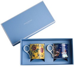 WEDGWOOD威基伍德漫游美境黄色绮想+蓝塔物语马克杯对杯礼盒