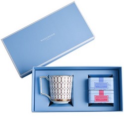 WEDGWOOD威基伍德金粉年华鎏金红马克杯+随身包茶罐礼盒