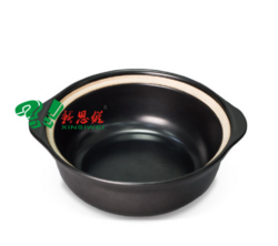 全黒釉帶耳大砂鍋