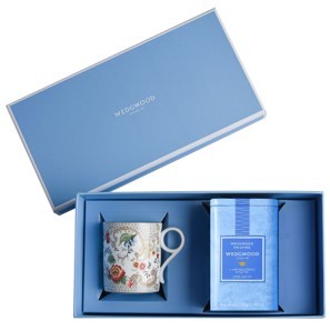 WEDGWOOD威基伍德漫游美境洛可可花卉马克杯+原味茶罐礼盒