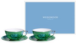 翠玉凤凰绿色2杯2碟组