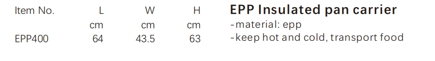 EPP Insulated pan carrier