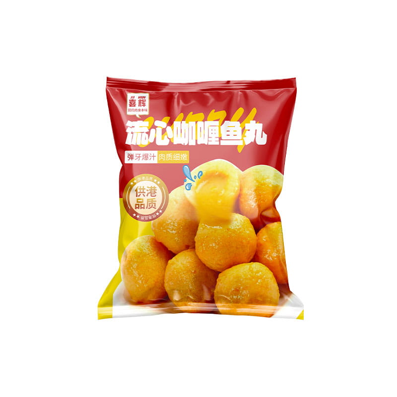 喜輝咖喱流心魚丸小吃休閑食品點心咖喱