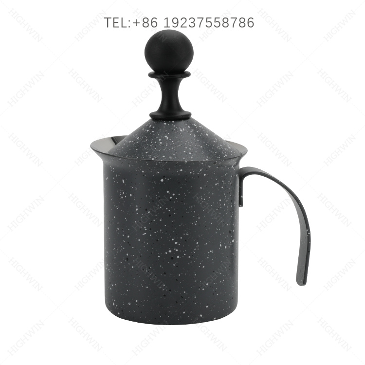 Highwin凱宇手動不銹鋼打奶器，凍卡布奇諾奶泡打發(fā)壺，手動打奶器