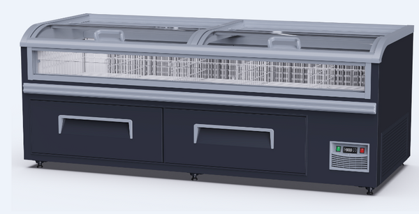 中国风带抽屉冷冻组合岛柜