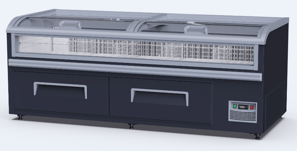 中国风带抽屉冷冻组合岛柜