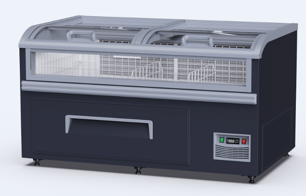 中国风带抽屉冷冻组合岛柜