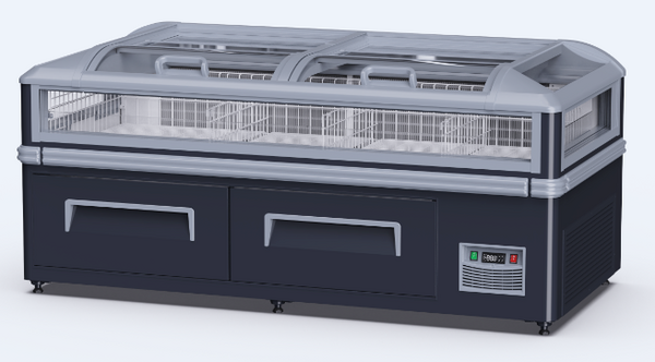 中国风带抽屉冷冻组合岛柜