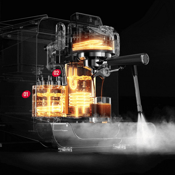 上新 | 百胜图双锅炉变压商用半自动咖啡机