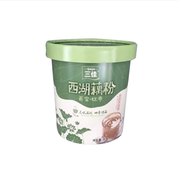 西湖藕粉百合红枣杯装