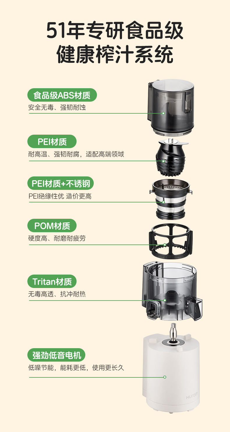 惠人Hurom SS30SM 多功能 原汁机榨汁机 渣汁分离果汁机