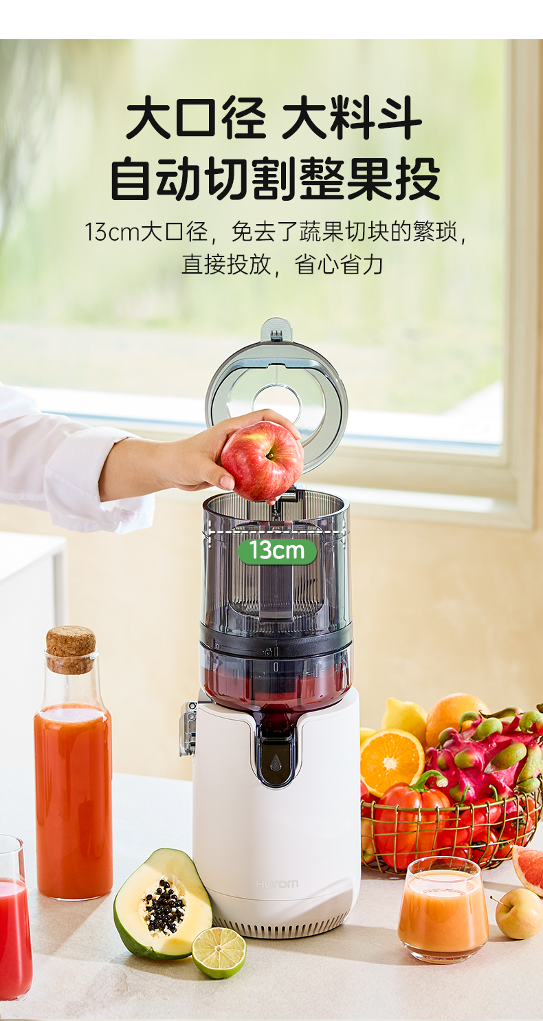 惠人Hurom原汁机榨汁机E50ST大口径 家用全自动 渣汁分离果汁机