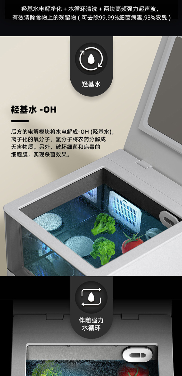 惠人Hurom果蔬清洗机 洗菜机 蔬菜消毒净化器 洗水果神器超声波 家用