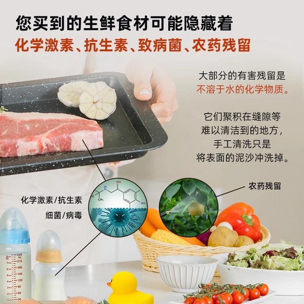 惠人Hurom果蔬清洗机 洗菜机 蔬菜消毒净化器 洗水果神器超声波 家用