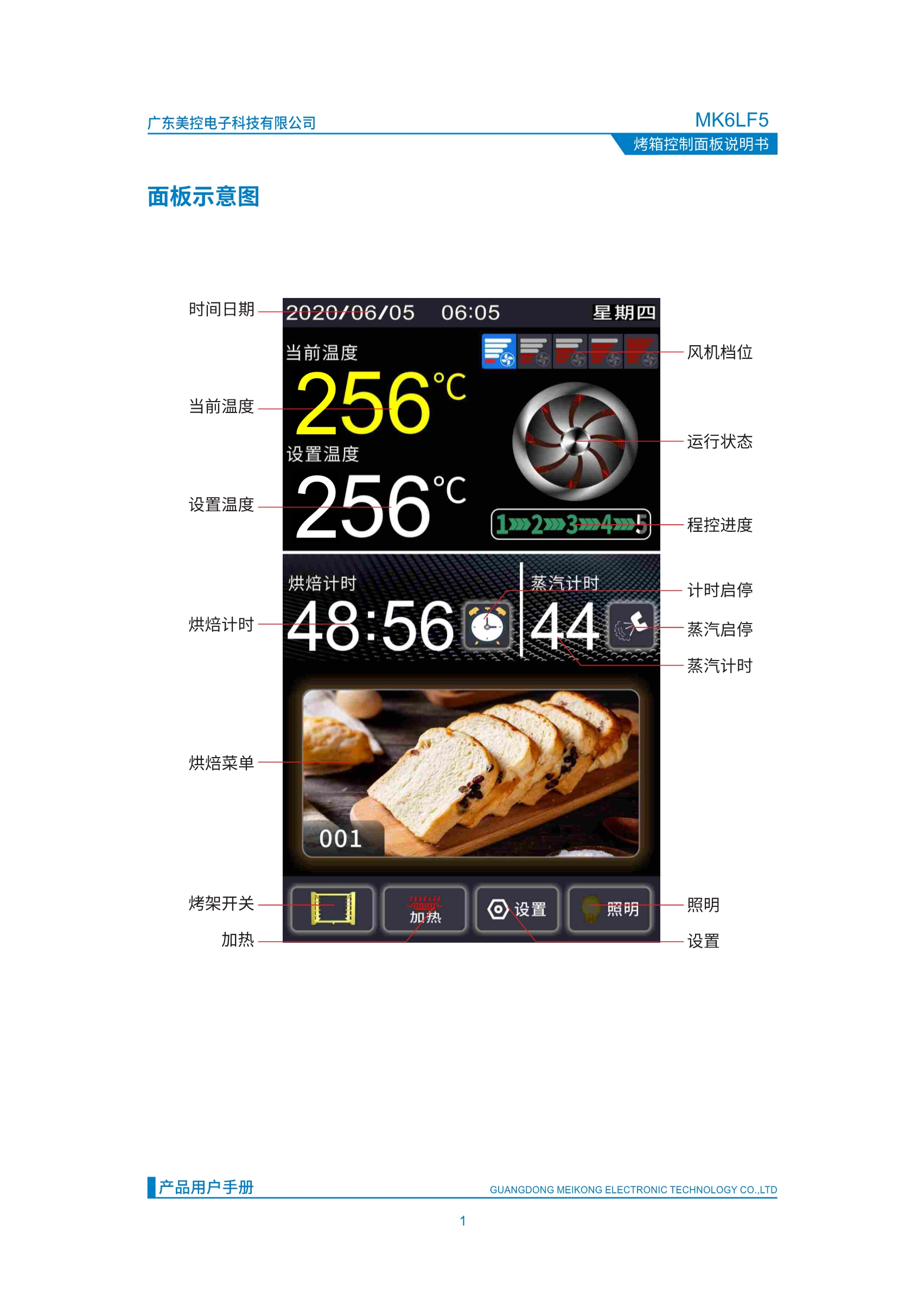 MK6LF5烤箱控制面板