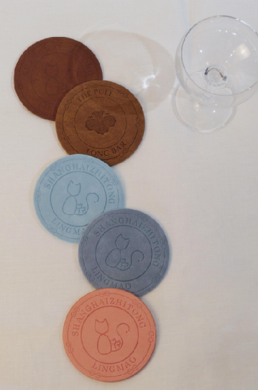 印鉴皮质款定制杯垫