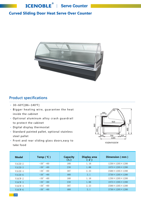 Curved Sliding Door Heat Serve Over Counter
