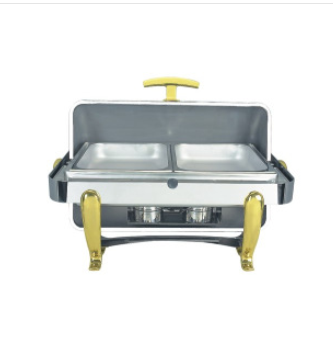 A5602镀金全翻盖双格自助餐炉