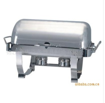 全钢全翻盖双格自助餐炉