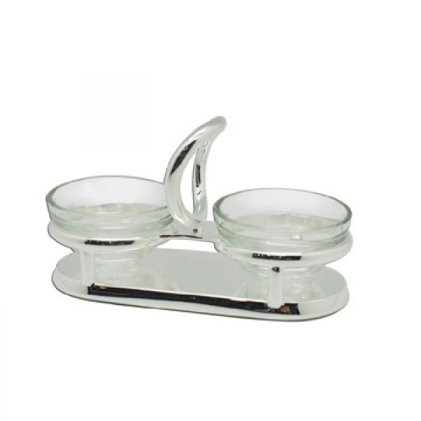 幸运金银器－镀银Q形调味架（小）