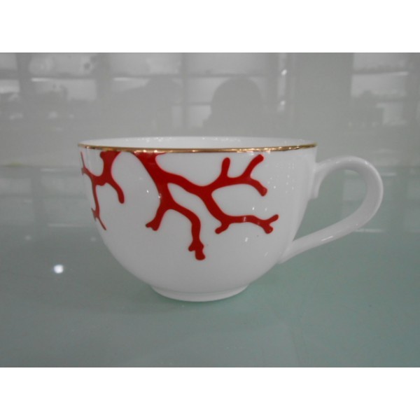 红珊瑚杯盘-骨瓷