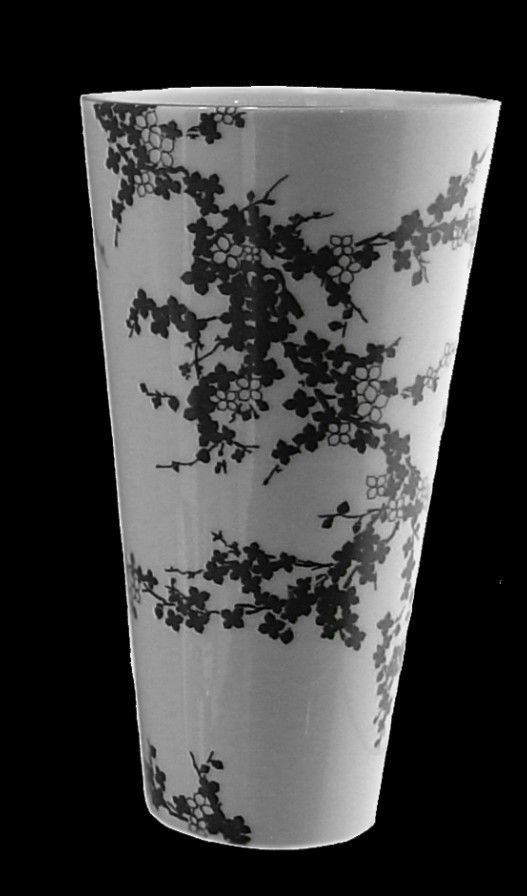 Vase droit GM Clématites anthracite sur blanc