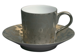 Paire tasse café forme droite Big Bang platine